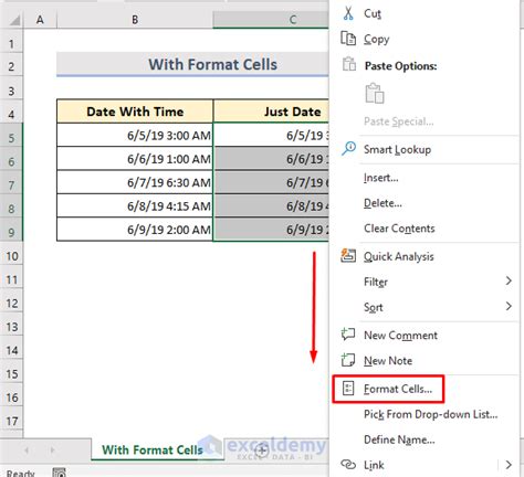 Using DATE Function to Remove Time from Date in Excel