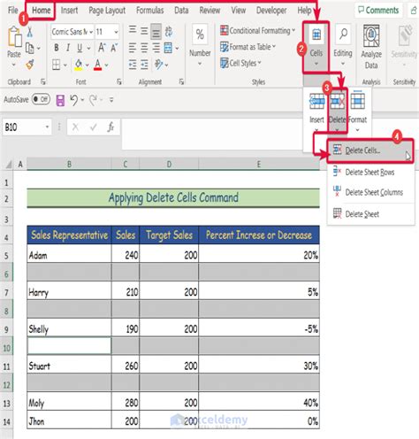 Remove Unused Cells in Excel