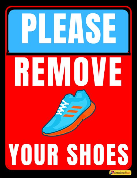 Remove Your Shoes Sign