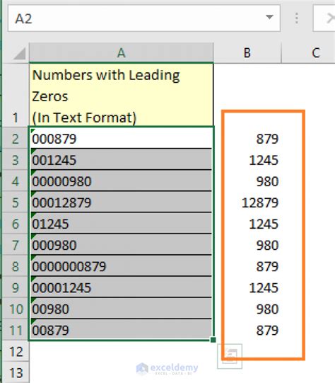 Removing leading zeros using REPLACE function