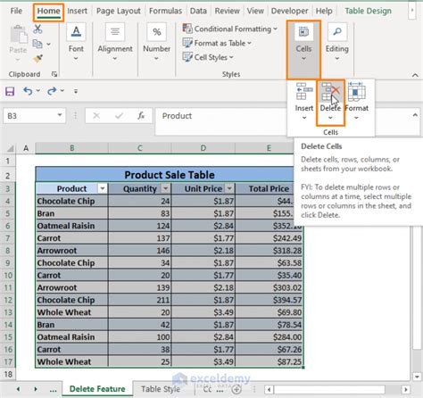 Removing tables in Excel gallery image 1