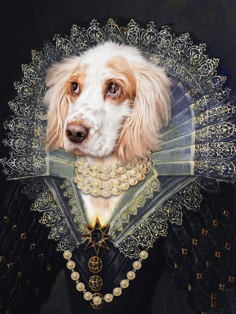 Renaissance Pet Portrait with Crown