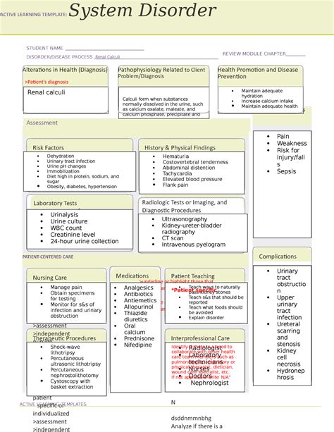 Renal Calculi System Disorder