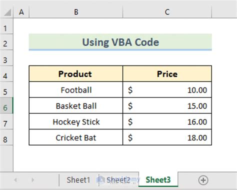 Renaming multiple sheets in Excel VBA