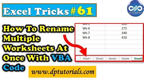 Renaming multiple sheets in Excel VBA gallery