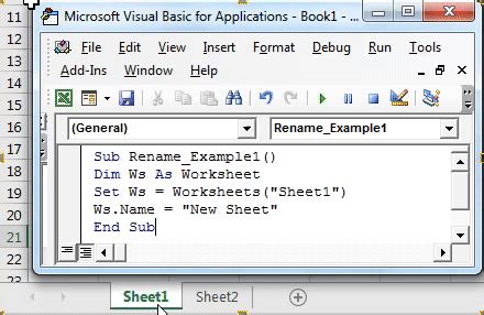 Rename Sheet VBA Using Name Property