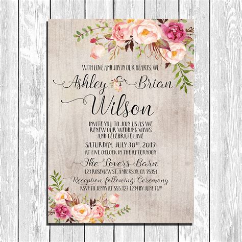 Renewal of Vows Invitation Templates Gallery 2