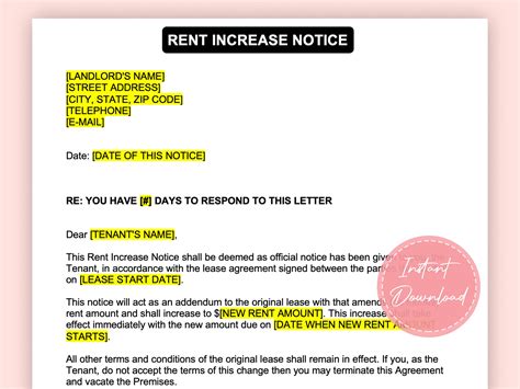 Rent Increase Notice Period