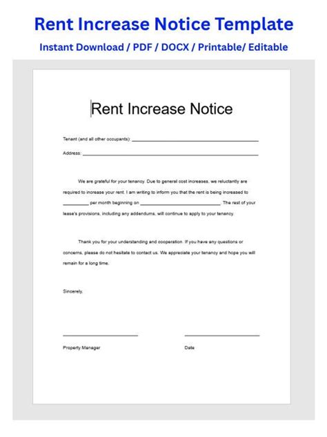 Rent Increase Notice Template 3