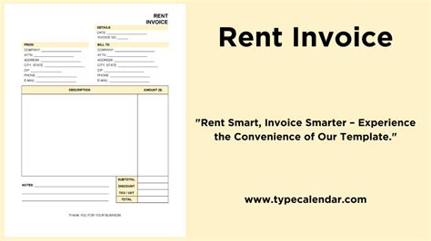 Rent Invoice Templates in Excel