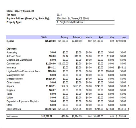 Rent Ledger Template Excel Example