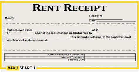 Rent Receipt with Tax Information