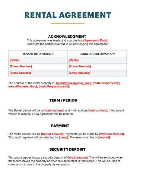 Rental Arbitrage Agreement Template