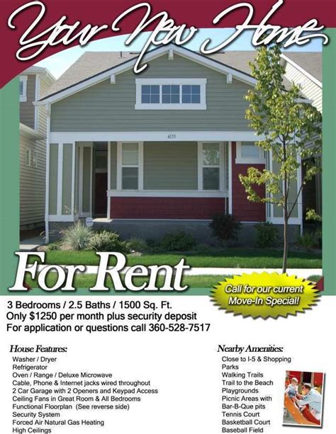 Rental Flyer Template Example 9