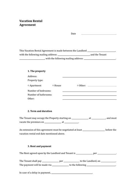 Rental Lease Template