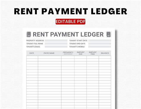 Rental Payment Template For PDF