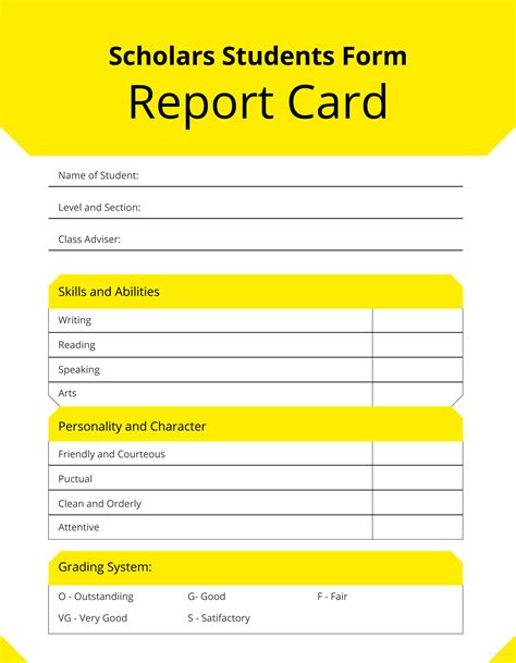 Report Card Template 1