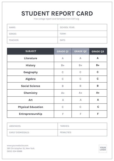 Report Card Template 10