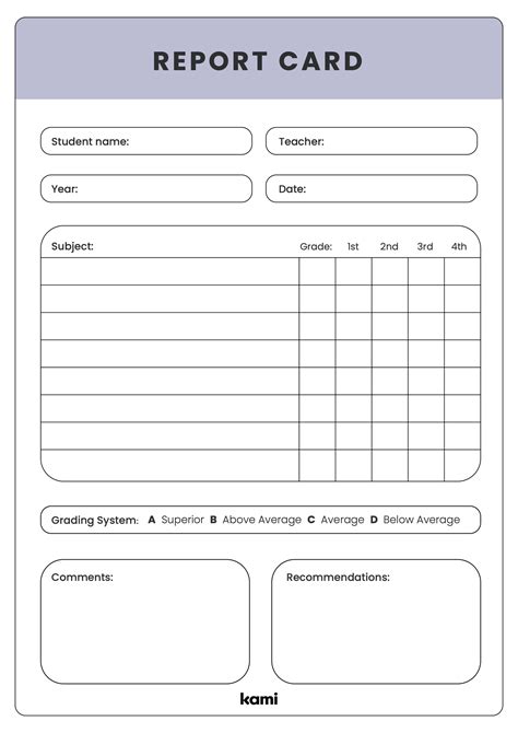 Report Card Template 2