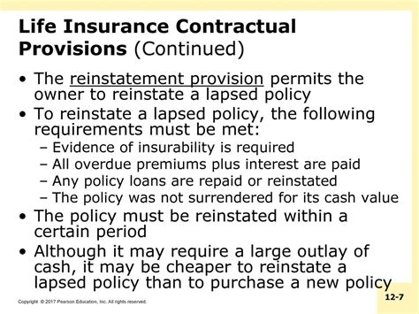 Reinstatement requirements