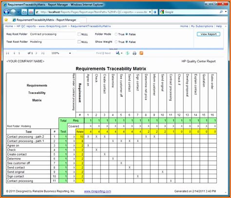 Requirements Traceability Matrix Template