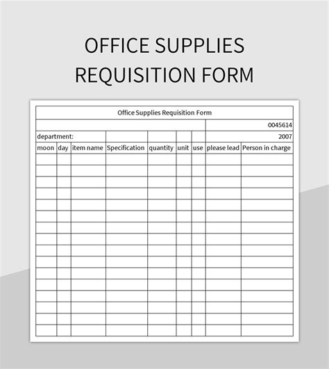 Requisition Form Template Excel Free