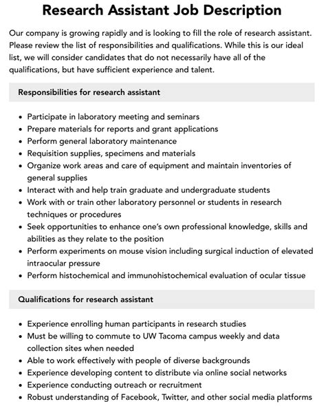 Research Associate Position