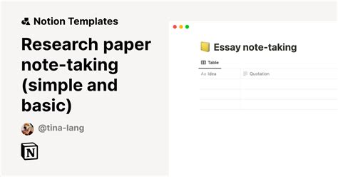 Research Paper Planner Notion Template