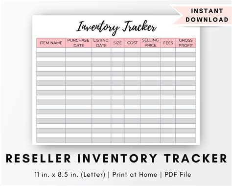 Reseller Inventory Tracking Template