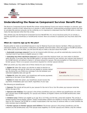 Reserve component benefits