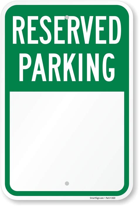 Reserved Parking Sign Template Example