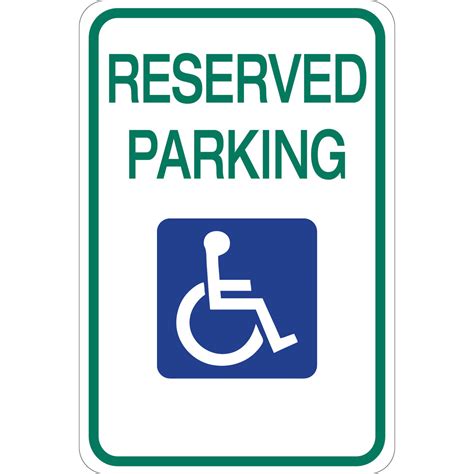 Reserved parking signs for disabilities