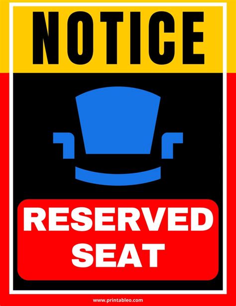 Reserved Seating Signs