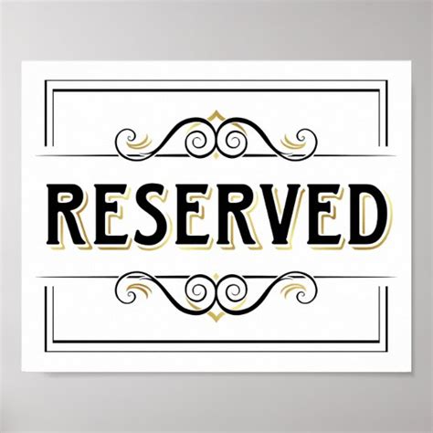 Vintage Reserved Sign