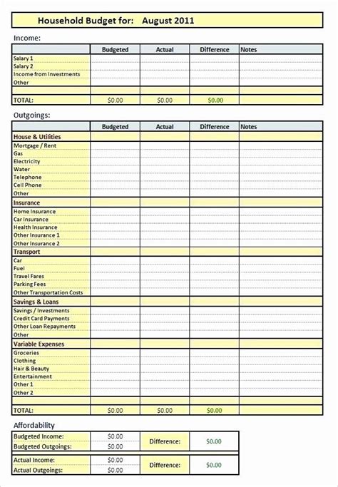 Residential Construction Budget Template in Excel