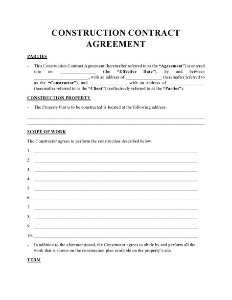 Residential construction contract template example 6