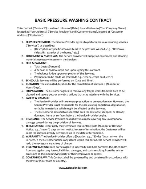 Residential power washing template