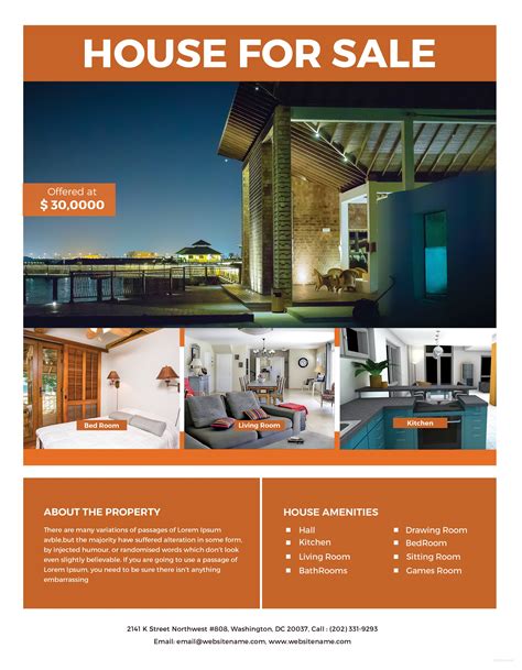 Residential Property Flyer Template Sample