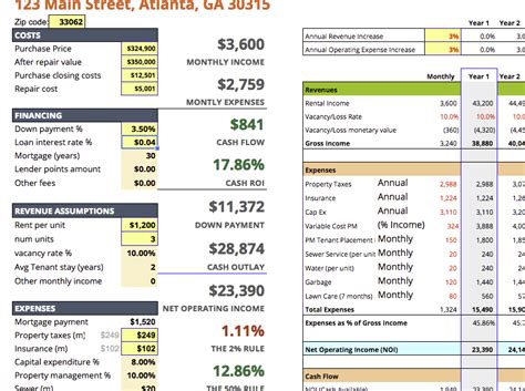 Residential Real Estate Investment Template