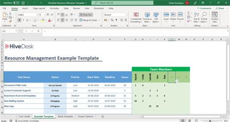 Resource Allocation Priority Matrix in Excel