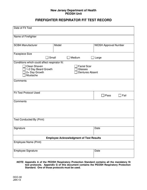 Respirator Fit Template Example 10