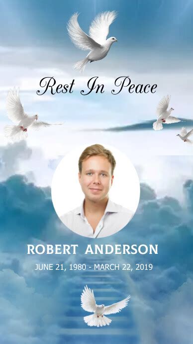 Rest in peace template with a funeral program design