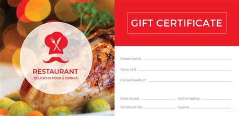 Restaurant Gift Certificate Template 2