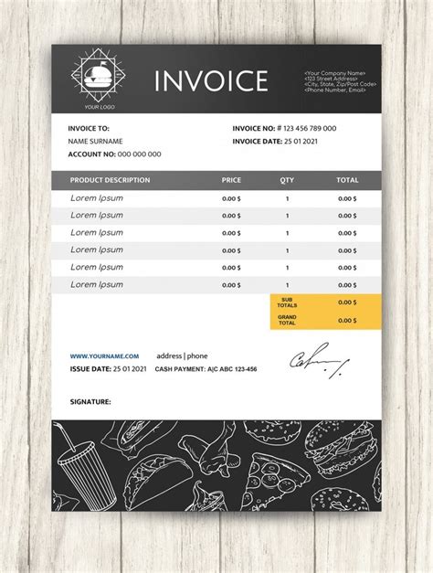 Restaurant Invoice Template