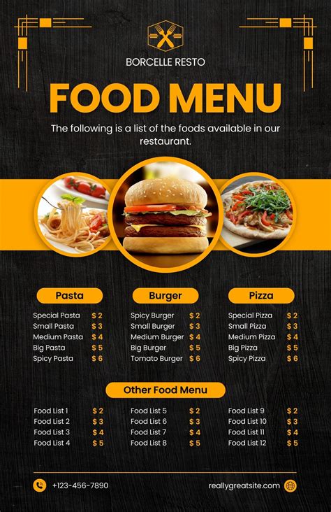 Restaurant Menu Design 1