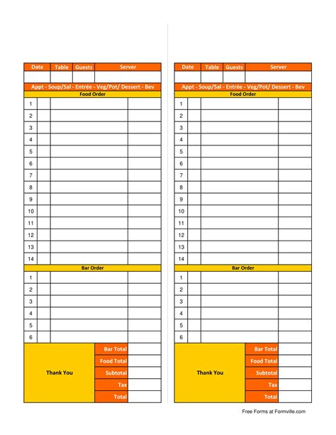 Restaurant Order Template