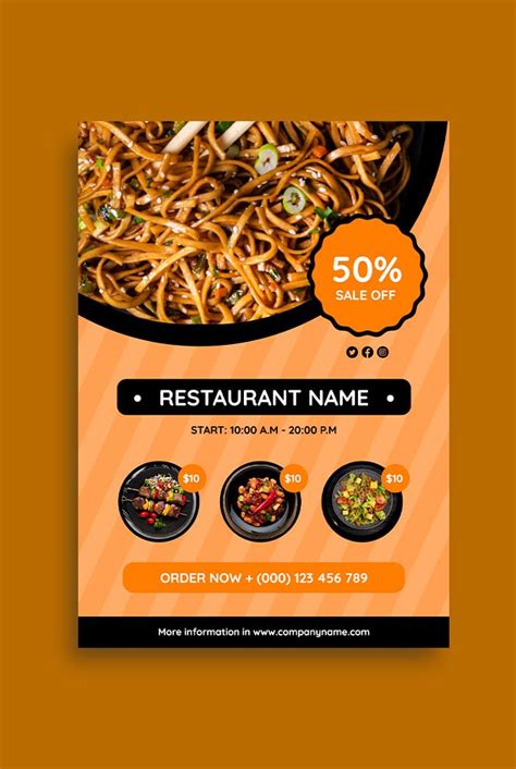 Restaurant Sale Flyer Template Design Example