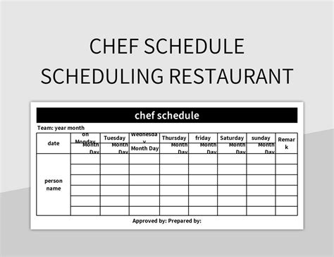 Restaurant Schedule Template