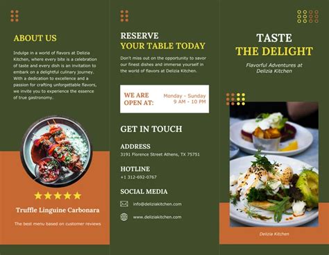 Restaurant Trifold Brochure