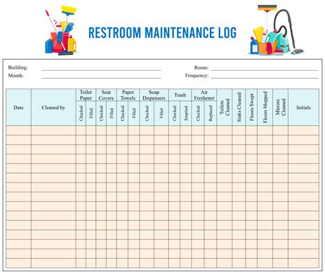 Restroom Cleaning Log Template PDF